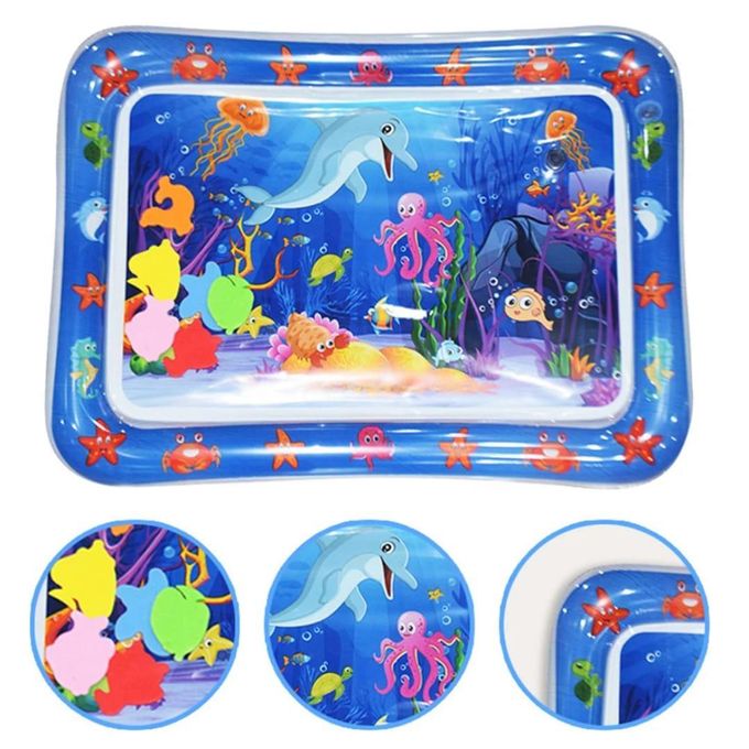 Inflatable Tummy time Water Mat, Marine Animal Pattern, PVC Baby Pad Inflatable & Toddlers water mat
