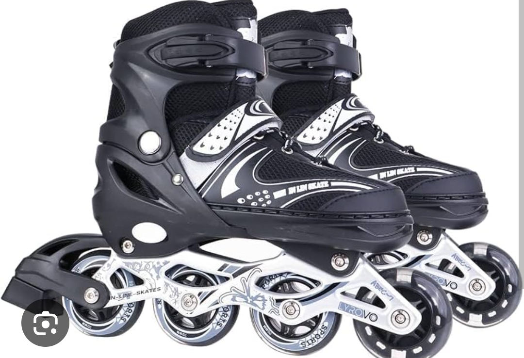 Complete Kit Roller Skates Shoes with Straight Wheels (CARTOON DECORATIONS ON HELMET,GUARDS AND SKATES MAY VARY DEPENDING WITH AVAILABLE STOCK)