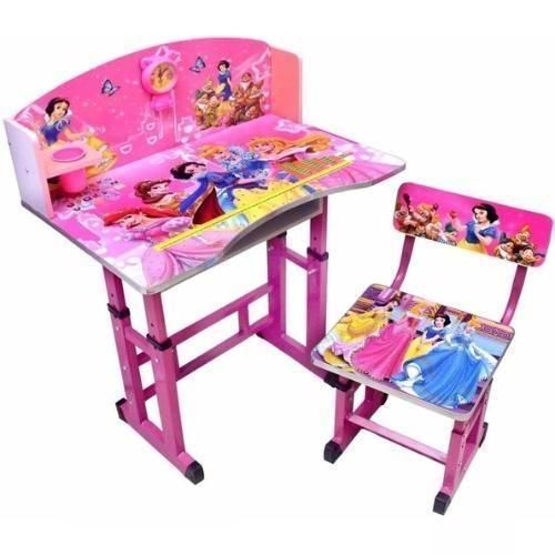 Adjustable Kids Study Table & Chair Set - Durable for Ages 3-6-Assorted Cartoon Decorations