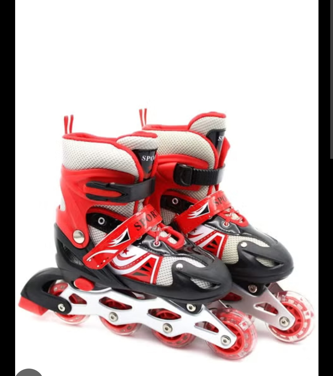 Complete Kit Roller Skates Shoes with Straight Wheels (CARTOON DECORATIONS ON HELMET,GUARDS AND SKATES MAY VARY DEPENDING WITH AVAILABLE STOCK)