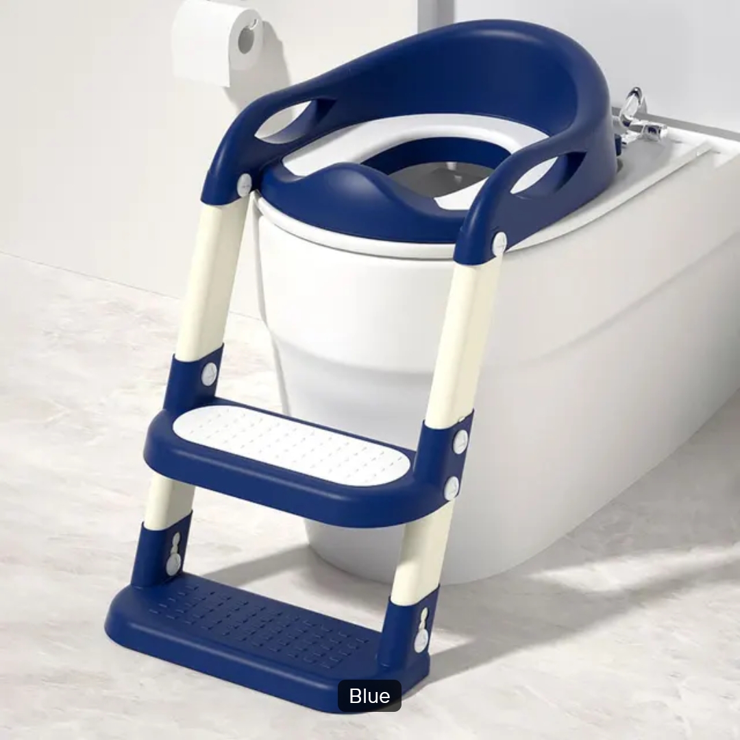 Adjustable Potty Training Ladder - Blue, Anti-Splash, Portable, Safe for All Ages