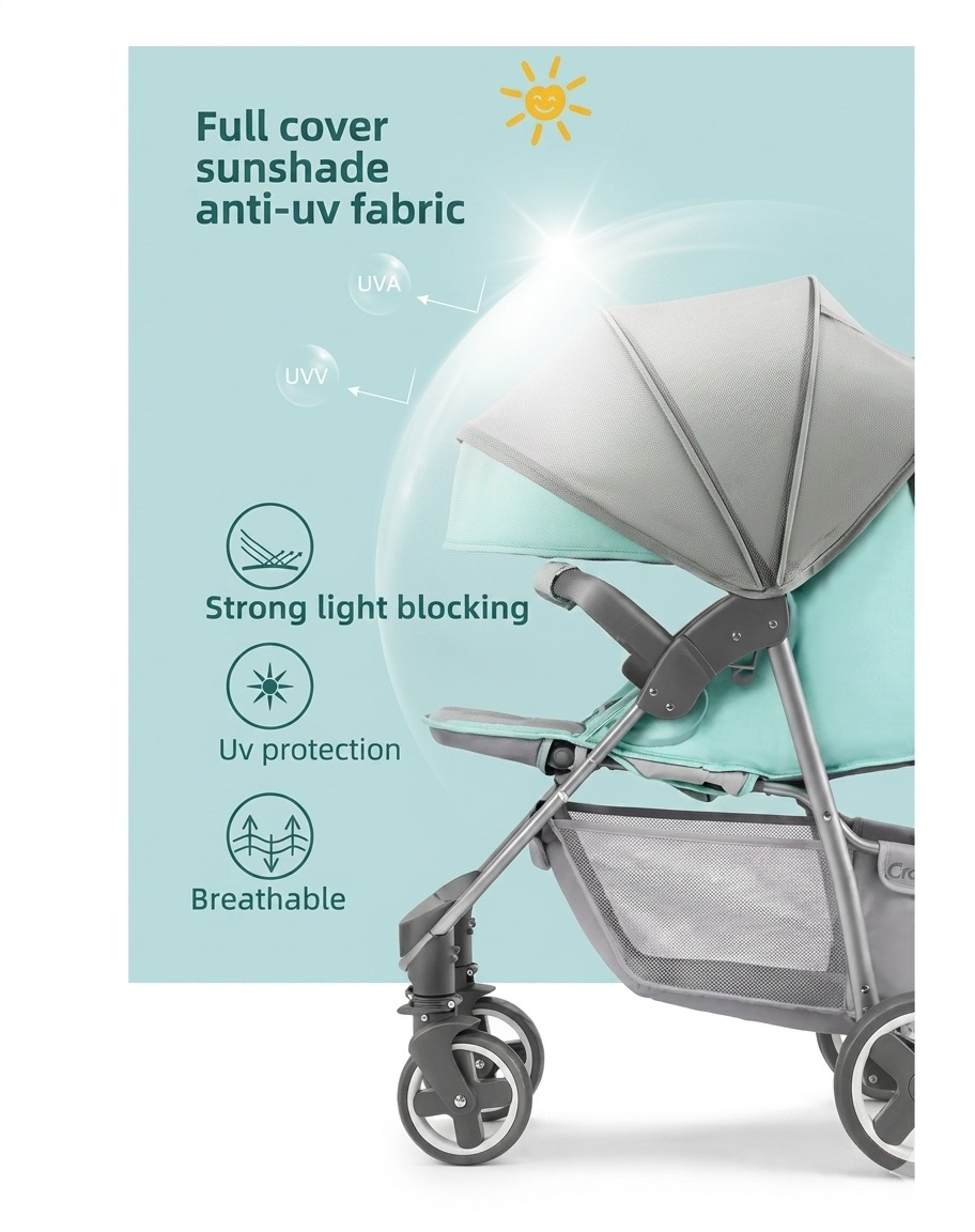 Shenma Lightweight Baby Stroller Compact fold Four-wheel shock Absorption -SK9-2