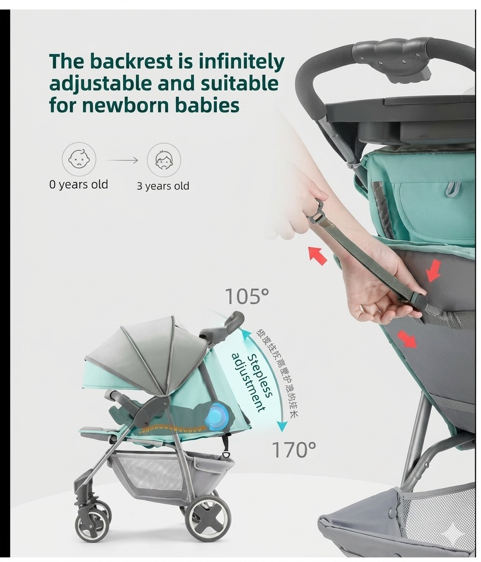 Shenma Lightweight Baby Stroller Compact fold Four-wheel shock Absorption -SK9-2