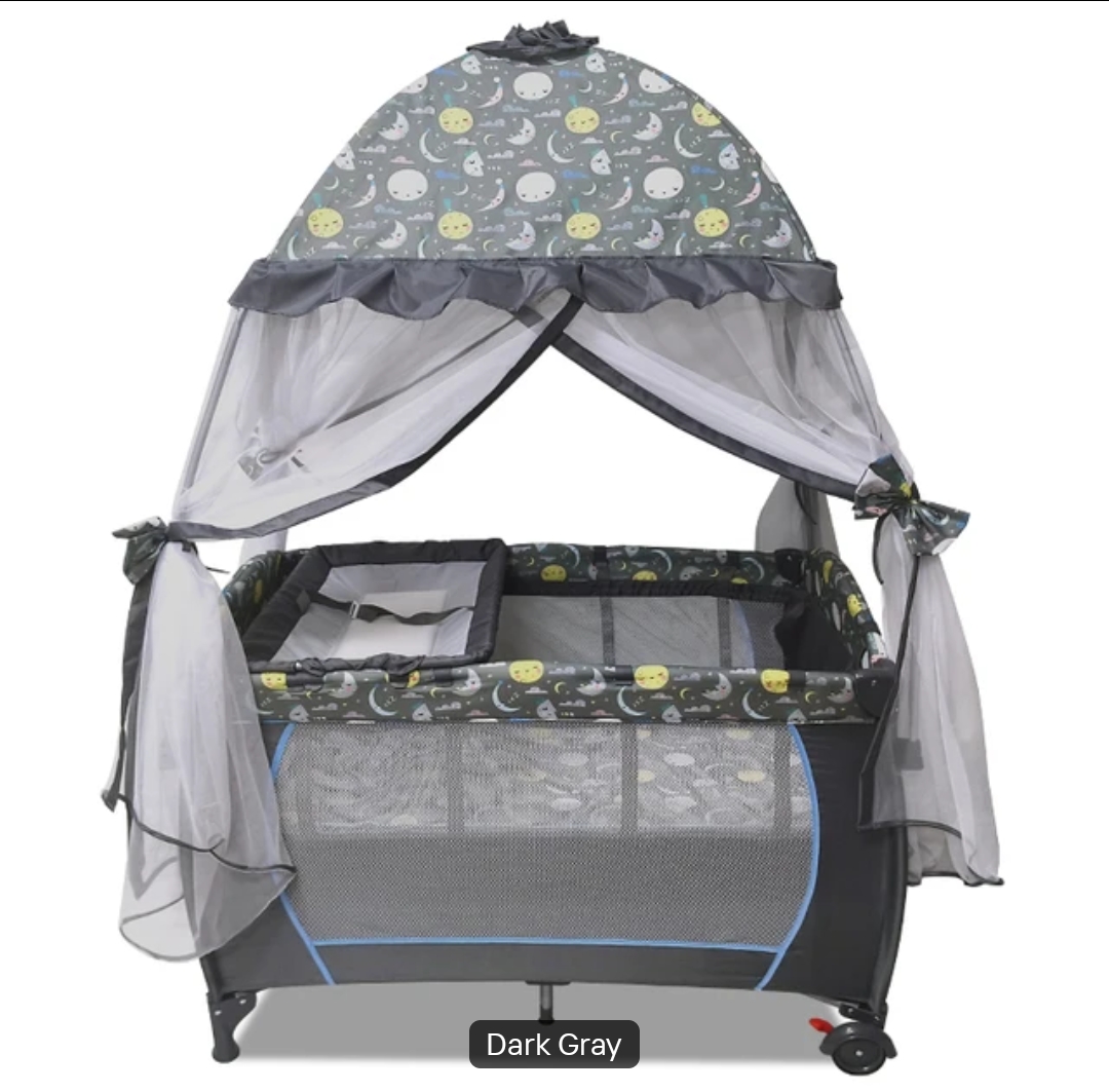 Baby Co-sleeper Playpen Bed With Breathable Mesh Canopy for newborn to 3yrs