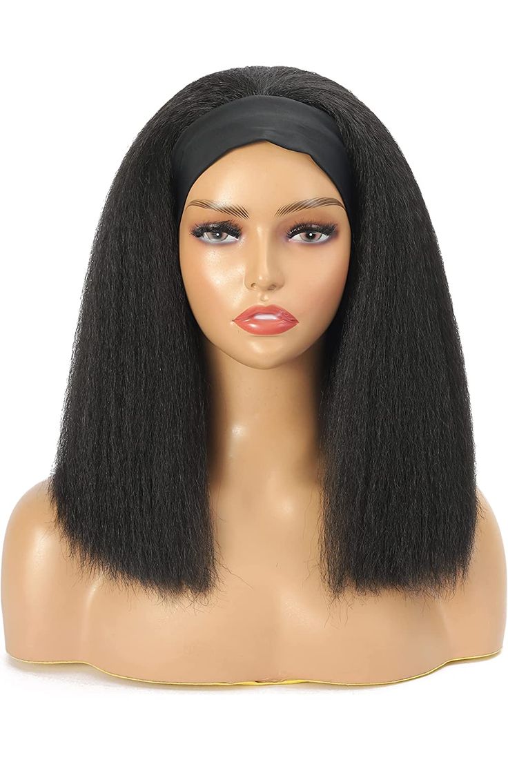 Kinky soft straight headband wig