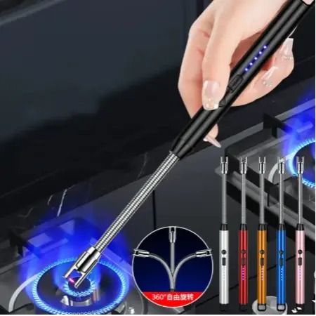 Windproof Electric USB Lighter Rechargeable for Gas Stove Candles and BBQ Grills Safe Durable and Convenient for Home Outdoor Use