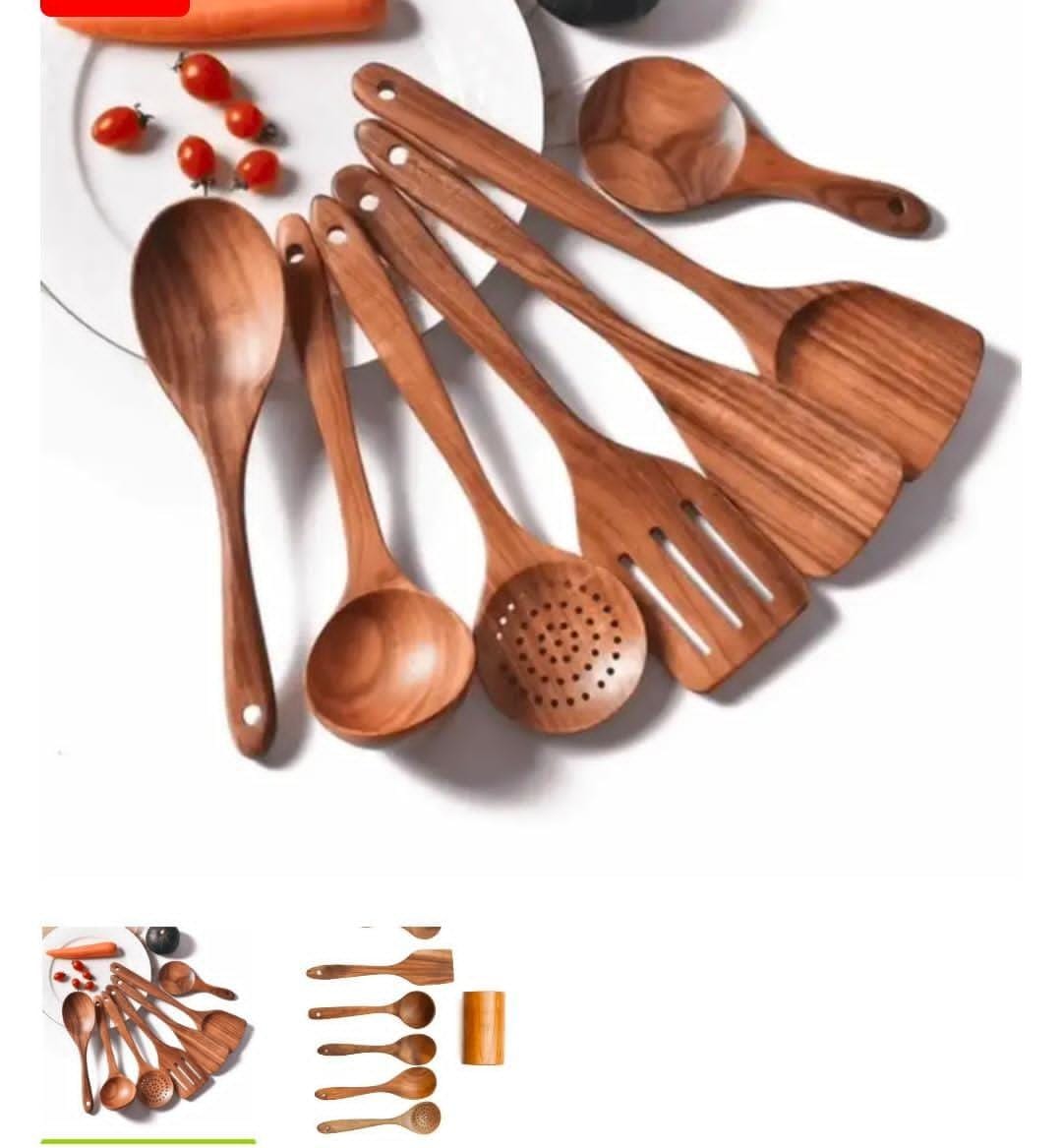 8pcs Wooden Cooking Cultery set