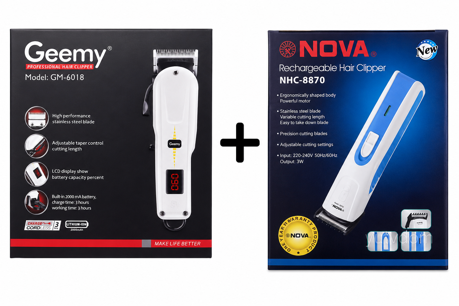RECHARGABLE  ELECTRIC CORDLESS SHAVING MACHINE + RECHARGABLE HAIR CLIPPERS