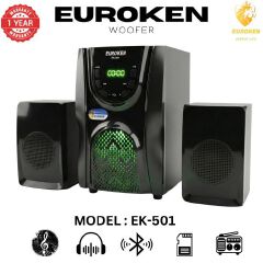 Euroken EK-501 2.1 Channel High Quality Woofer System - 1200W PMPO Home Theater - Bluetooth Speaker with Super Bass & FM Radio