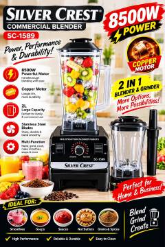 SILVER CREST Heavy Duty 8500 Watts commercial blender.offers affordable‎‎,‎‎ quality‎‎,‎‎ energy‎‎-efficient home appliances ‎‎for various uses at home