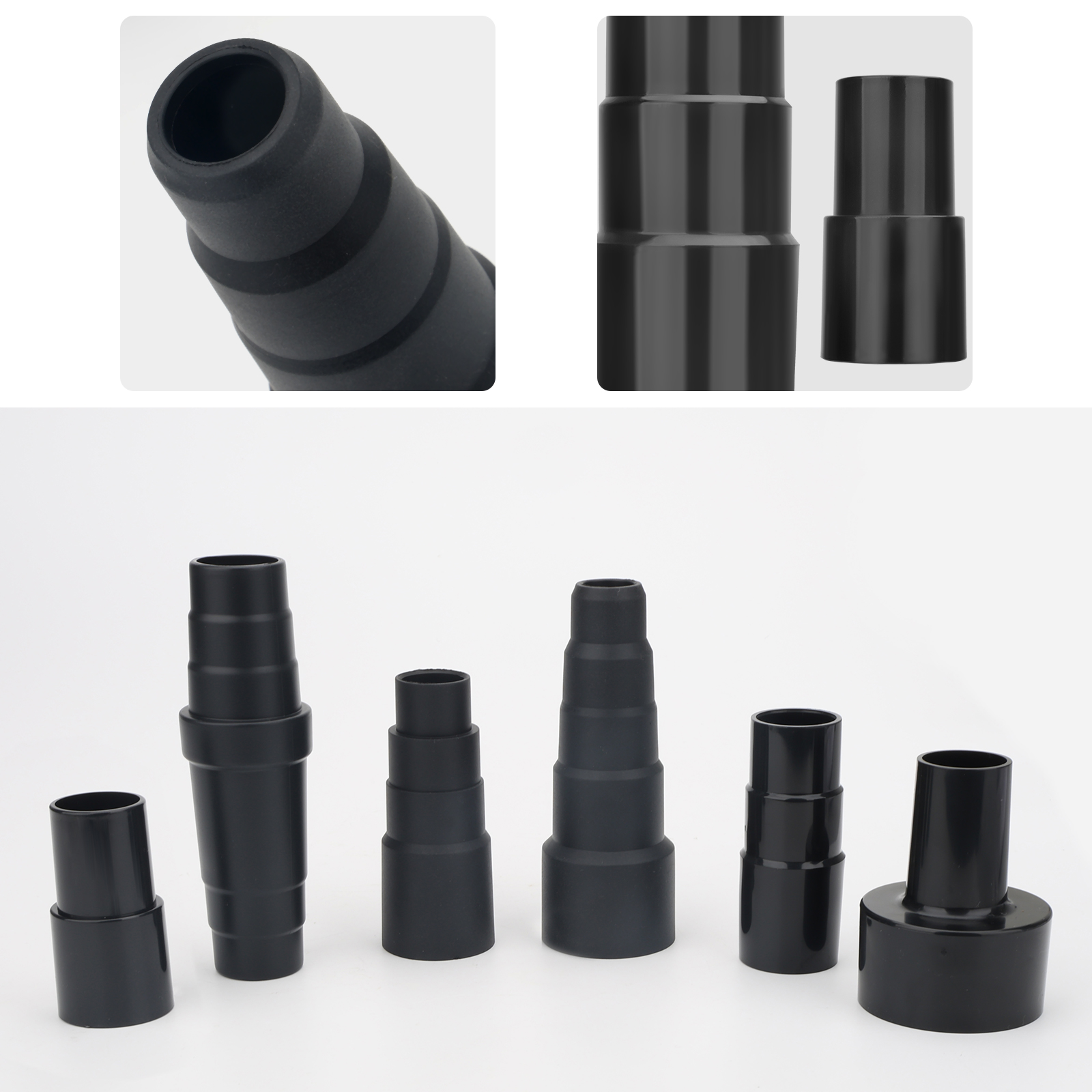 6pcs Universal Shop Vac Vacuum Hose Adapter, Vacuum Attachment Adapter Kit, 2-1/2" to 1-1/4", 1-1/4" to 1-3/8" to 1-1/2", 1-3/8" to 1-1/4", 32mm to 35mm, 32mm to 38mm, 32mm to 45mm