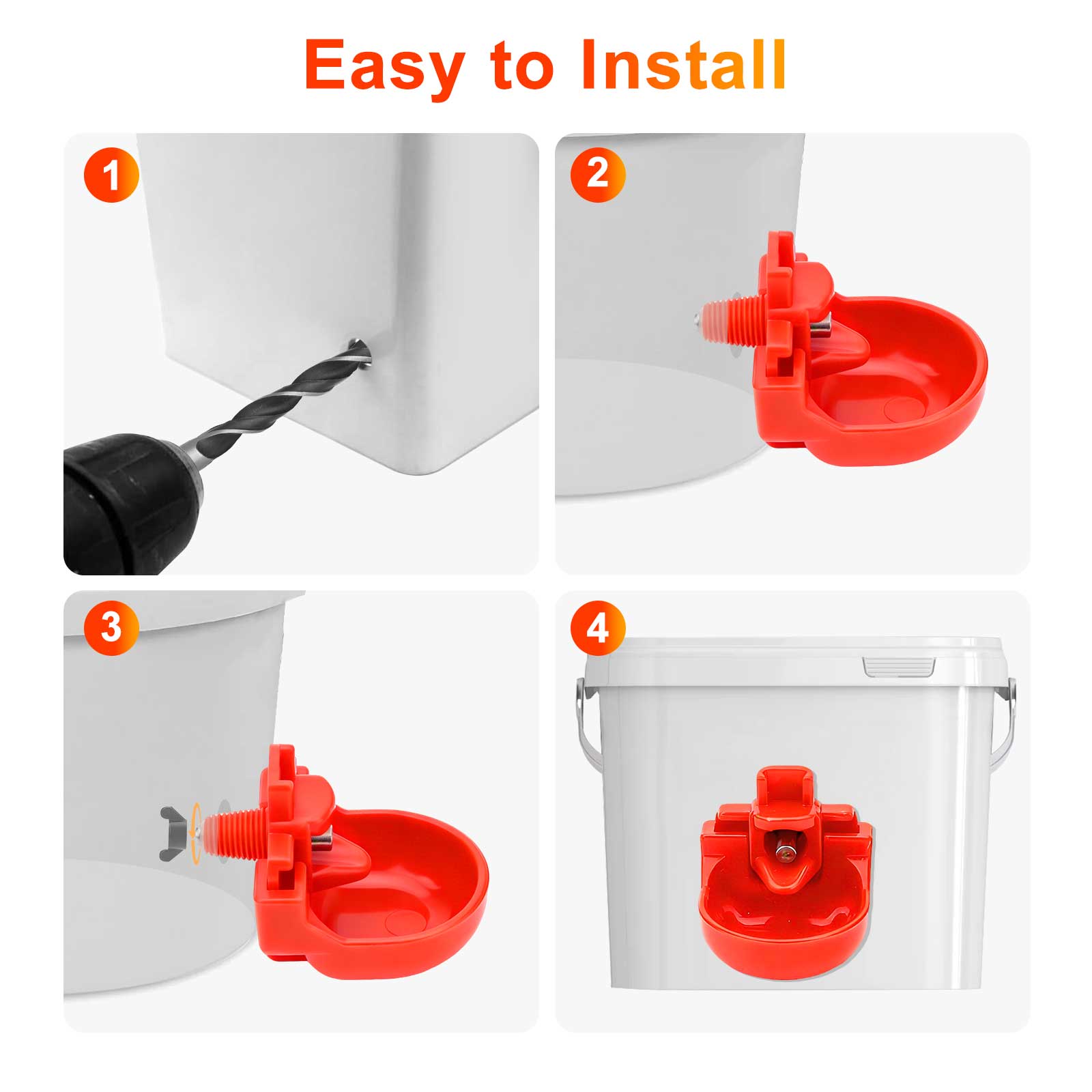 Chicken Waterer Cups, 12pcs Automatic Tee Fittings Poultry Feeder Cups Suitable for Chicken, Duck, Goose