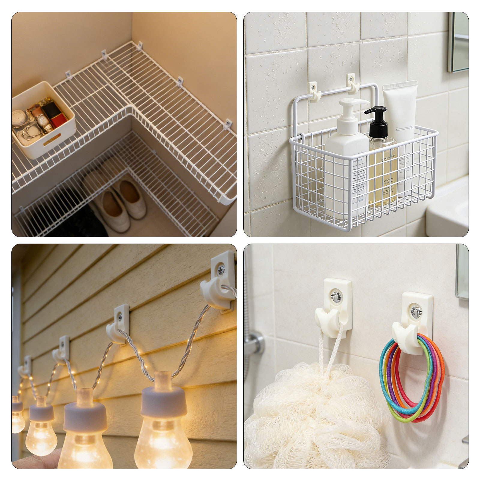 40pcs White Down Wall Clips, Closet Shelves Clips, Wire Shelf Loop Clips, Plastic Heavy Duty Wire Shelf Brackets