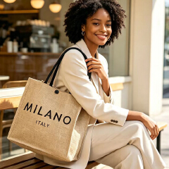 Fashion Printed Eco-Friendly Shopping Bag With Heavy Commuter Linen Tote  Tote Bags