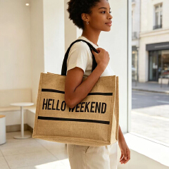handbags Tote Bags Women'S Hemp Bag Geometric Retro Simple Shopping Bag Storage Large Capacity Hand Bill Shoulder Bag