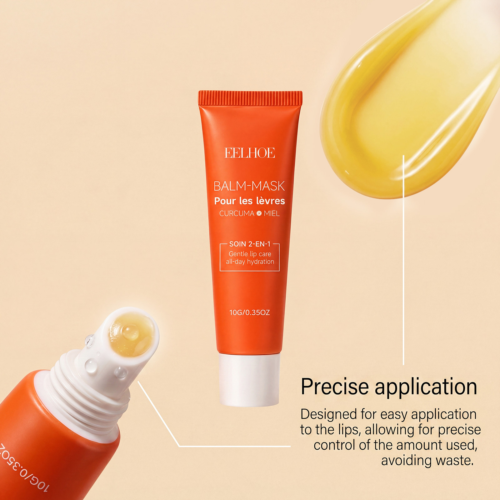 EELHOE Honey Moisturizing Lip Balm Moisturizing Formula, Gentle and Fits Lips, Refreshing and Non-Sticky