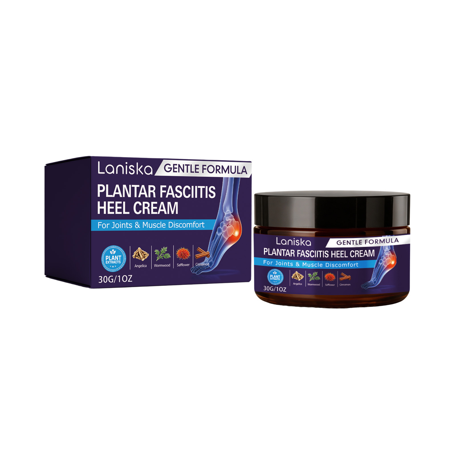 LANISKA Foot Care Cream Gentle Care for Comfortable Foot Skin, Moisturizing for Daily Foot Massage and Care