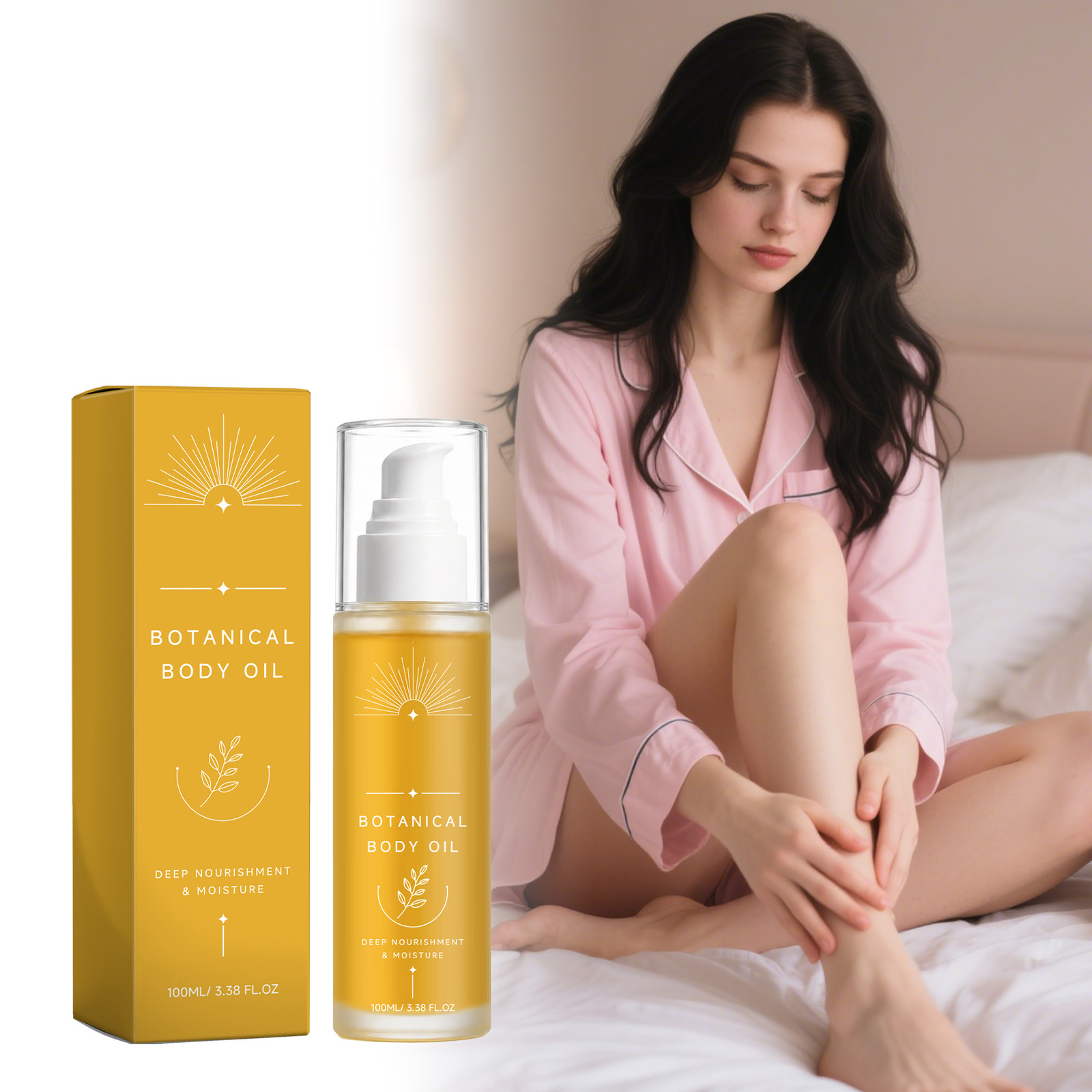 Soft and Nourishing Body Oil, Gentle Ingredients to Moisturize Body Skin, Hydrating and Smoothing, Daily Body Care Oil
