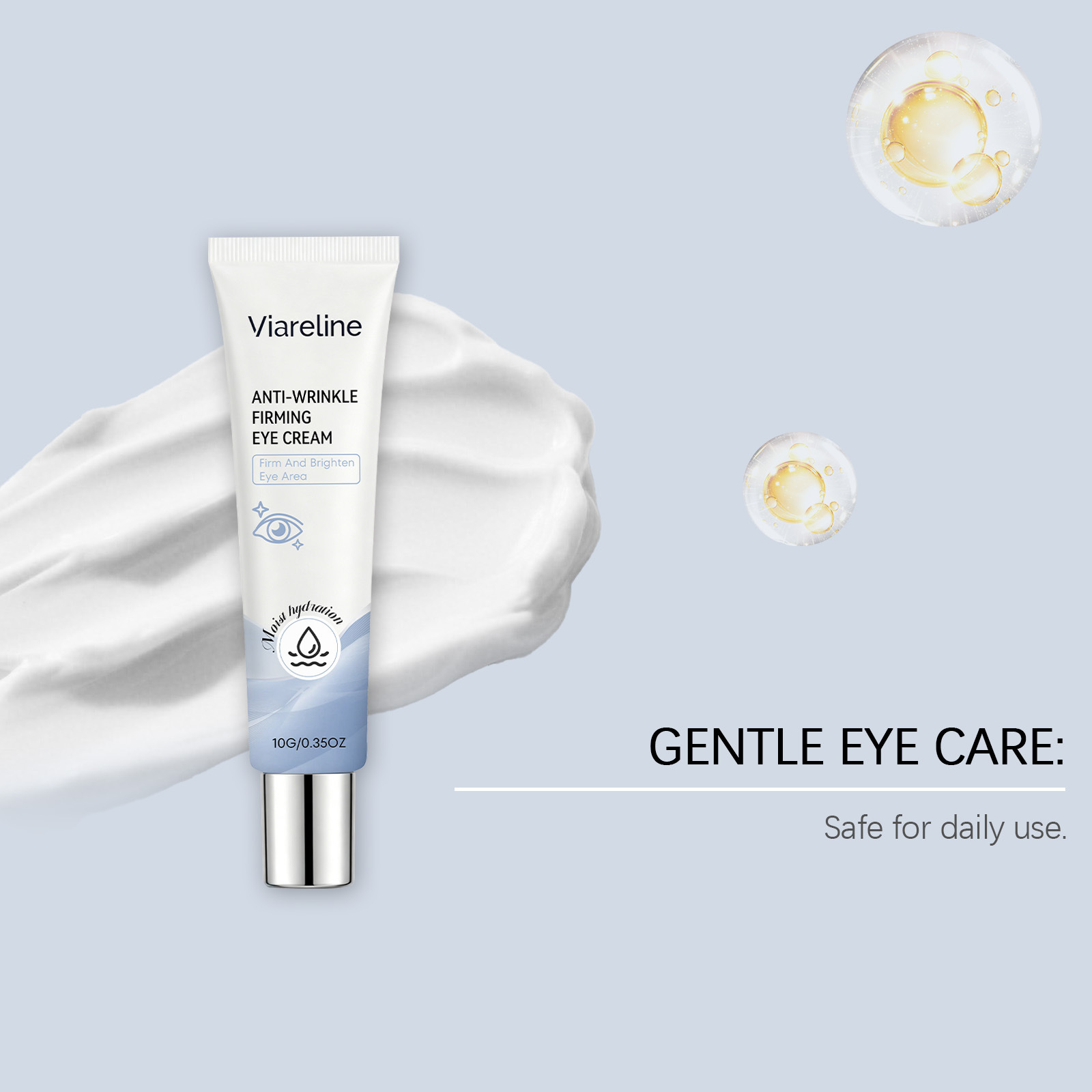 VIARELINE Hydrating Eye Cream Moisturizes the Skin Around the Eyes, Provides a Water-Rich, Elastic, Smooth Feeling, and Can Be Used for Massage