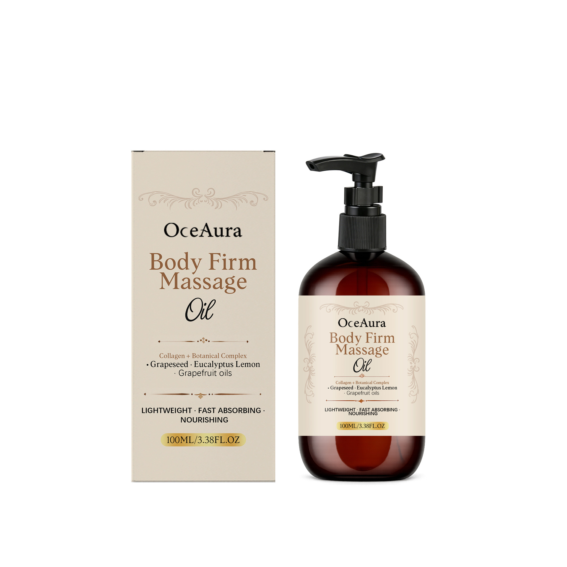 OCEAURA Body Massage Oil, gentle formula for caring for your skin, light and easy to apply, comfortable, fresh, and convenient
