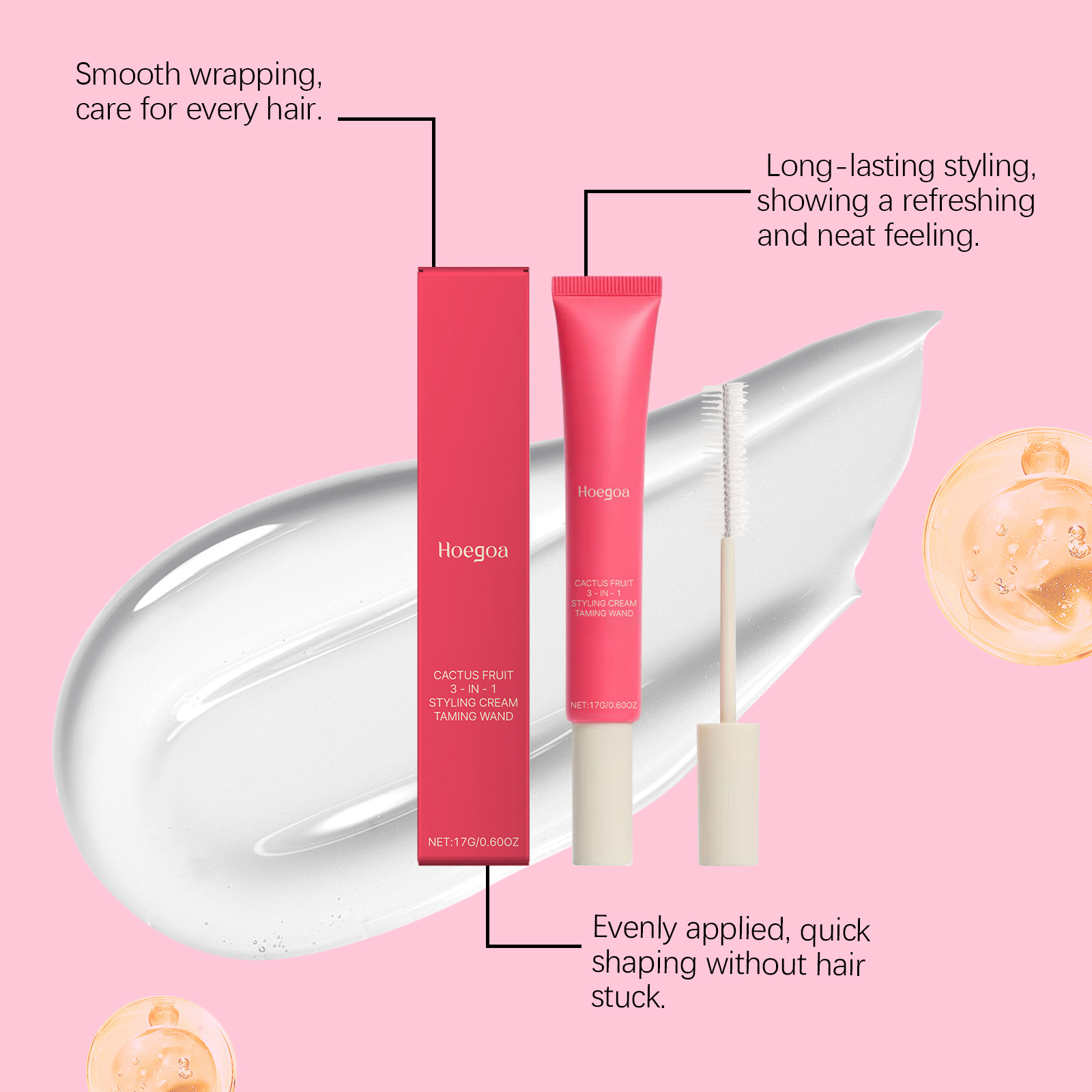 HOEGOA Hair Care Styling Cream - Gentle, Smooth, Shiny, Refreshing Styling and Protection