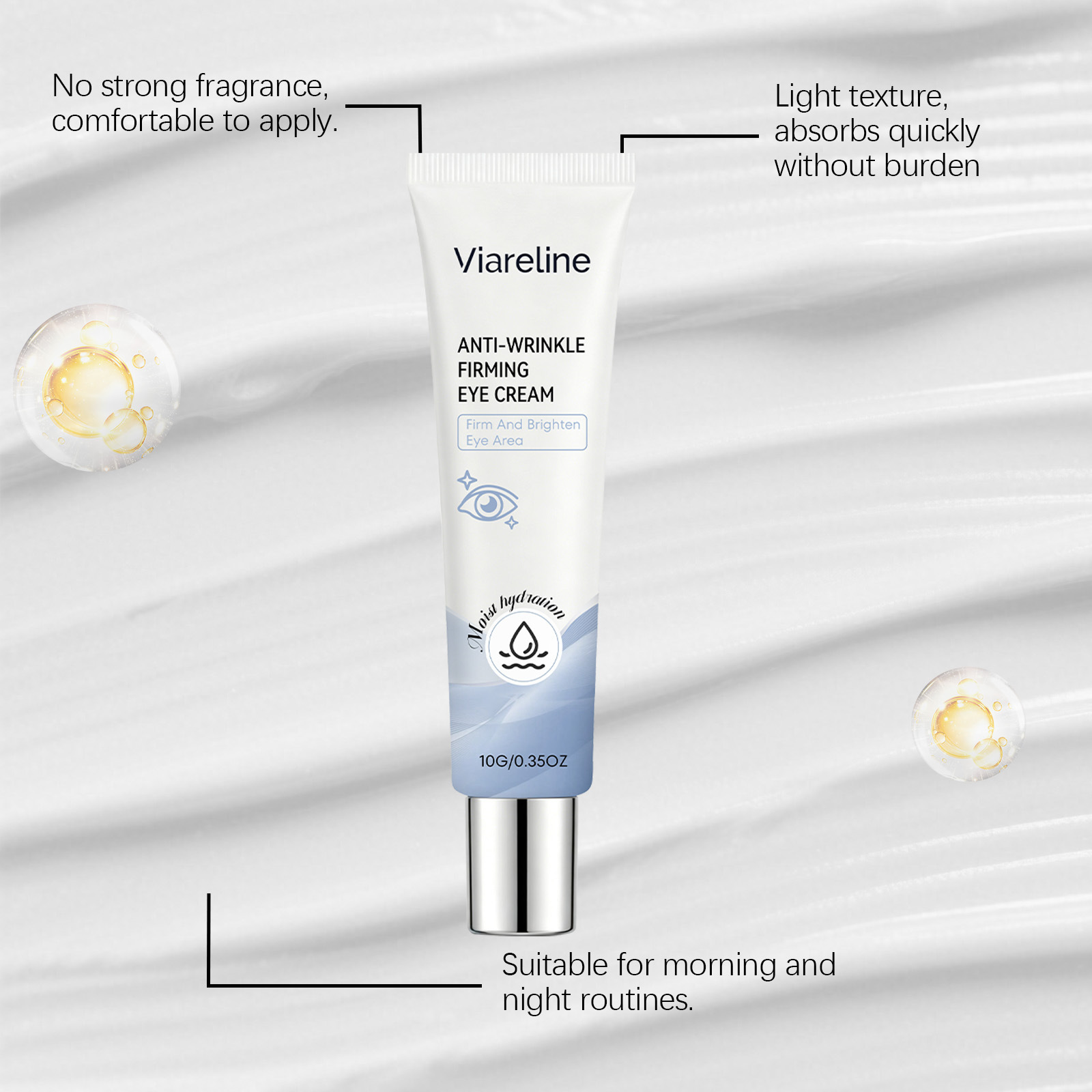 VIARELINE Hydrating Eye Cream Moisturizes the Skin Around the Eyes, Provides a Water-Rich, Elastic, Smooth Feeling, and Can Be Used for Massage