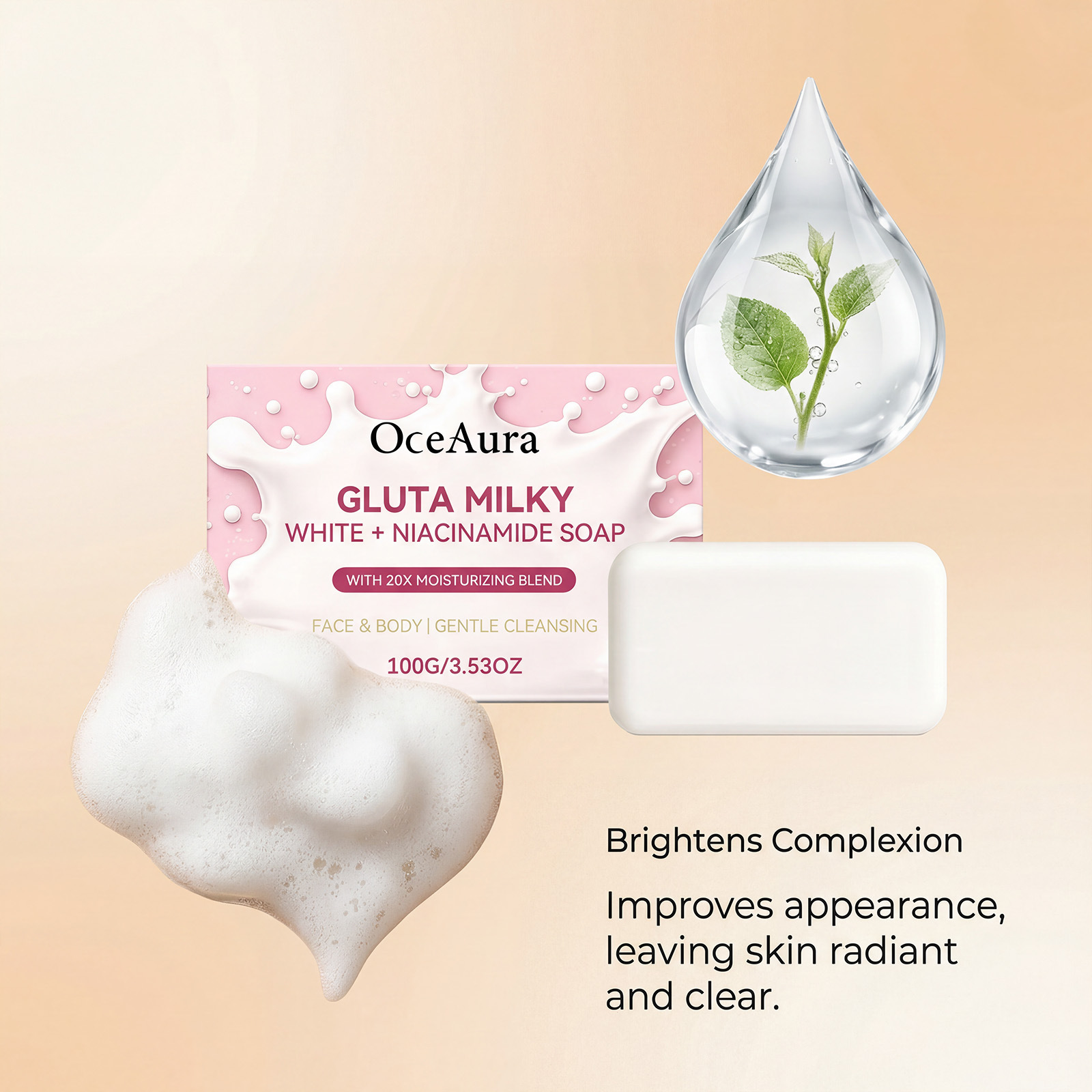 OCEAURA Bath Soap - Gentle care that fits your skin, refreshing and comfortable for everyday home bathing and cleaning