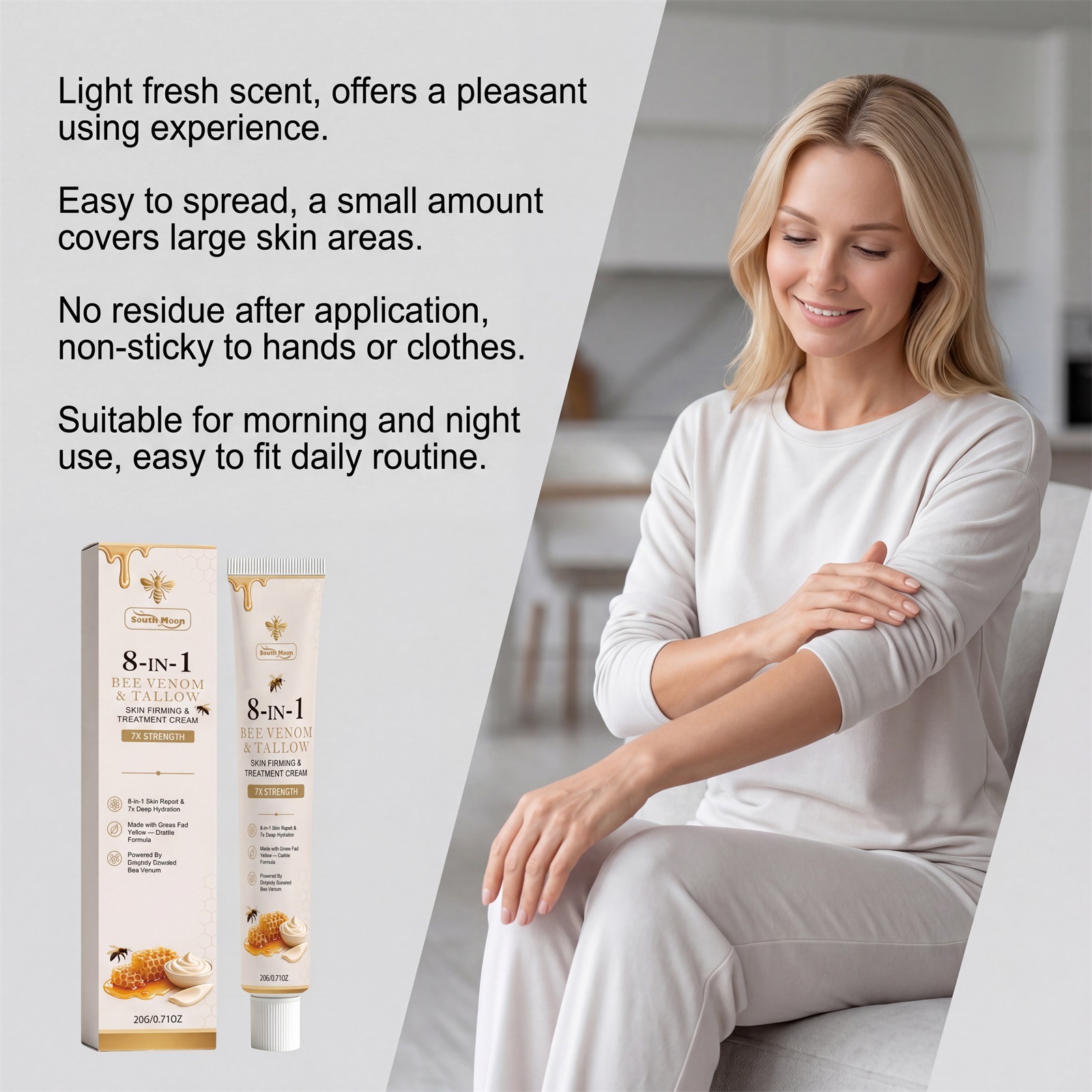 SOUTH MOON Bee Venom Moisturizing Cream Daily Gentle Nourishment Protects Body Skin, Delicate and Light Texture