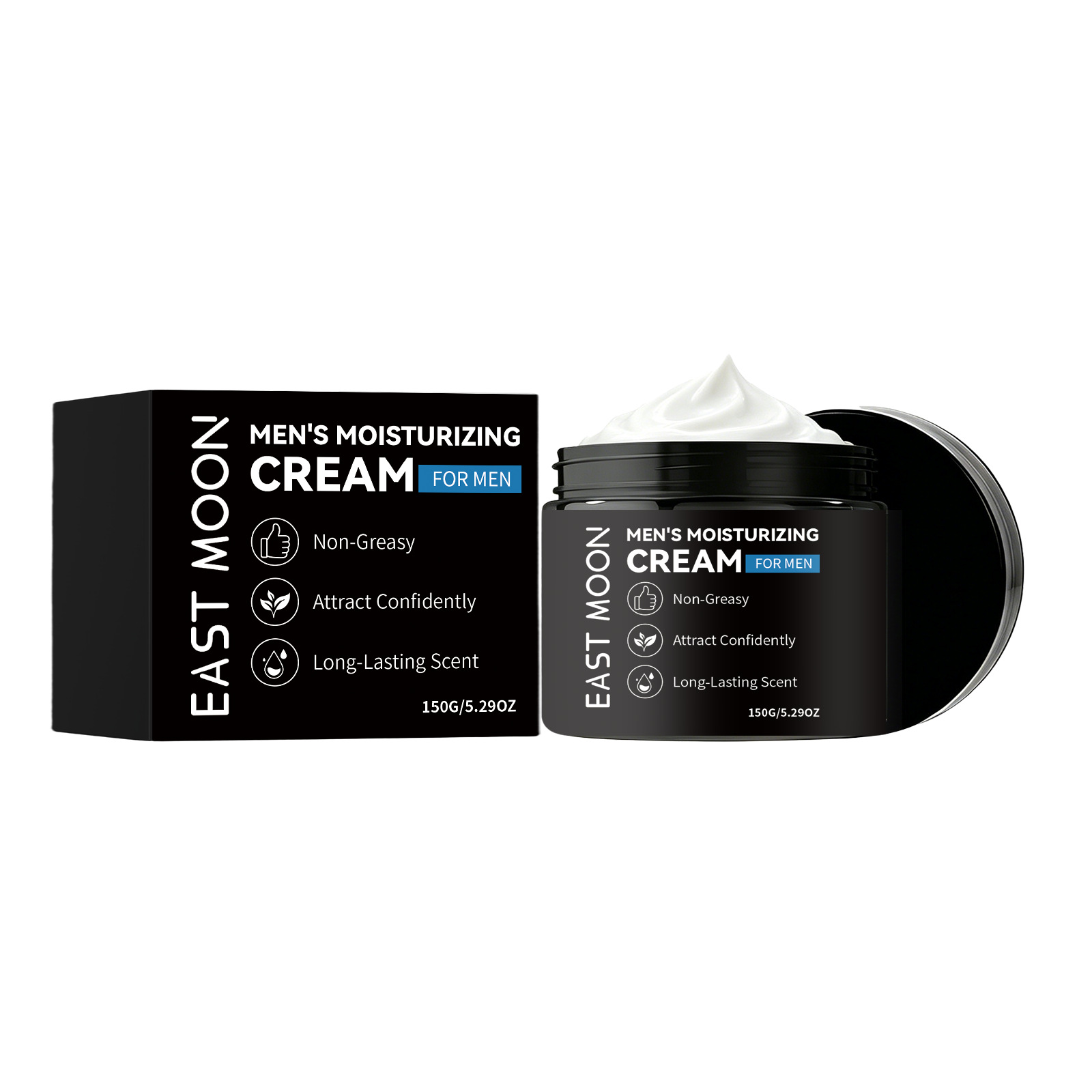 EAST MOON Men's Moisturizing Cream, Skin Hydration and Radiance, Moist Daily Comfortable and Refreshing Skincare Body Cream