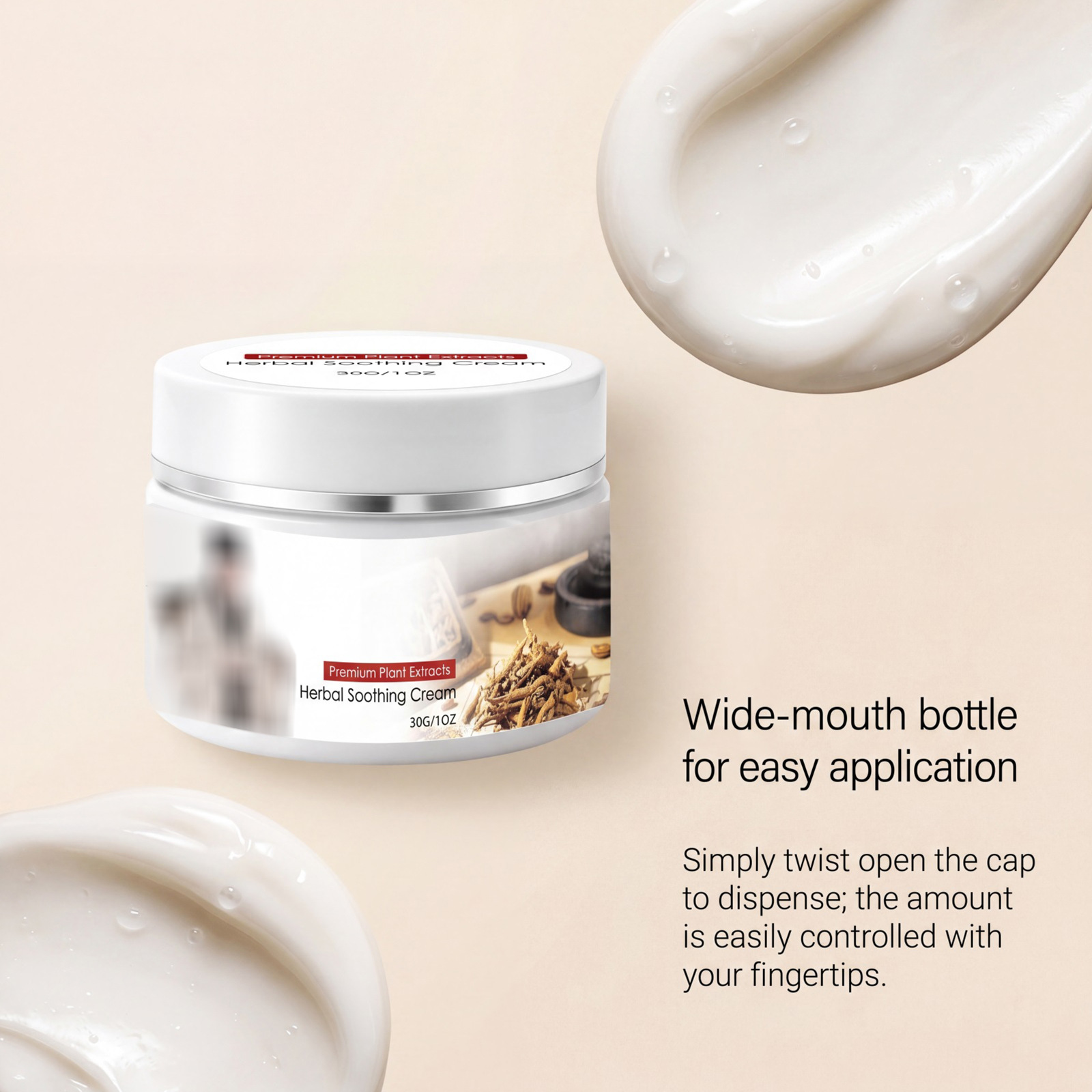 Herbal Moisturizing Cream - Gentle herbal ingredients moisturize the skin, making it soft, delicate, fresh, and easily absorbed. Apply as a care cream.