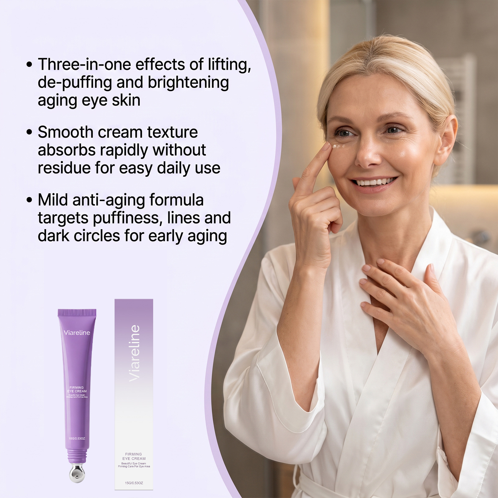 VIARELINE Contour Care Eye Cream - Gentle formula that comforts, softens, and delicately cares for the skin around your eyes