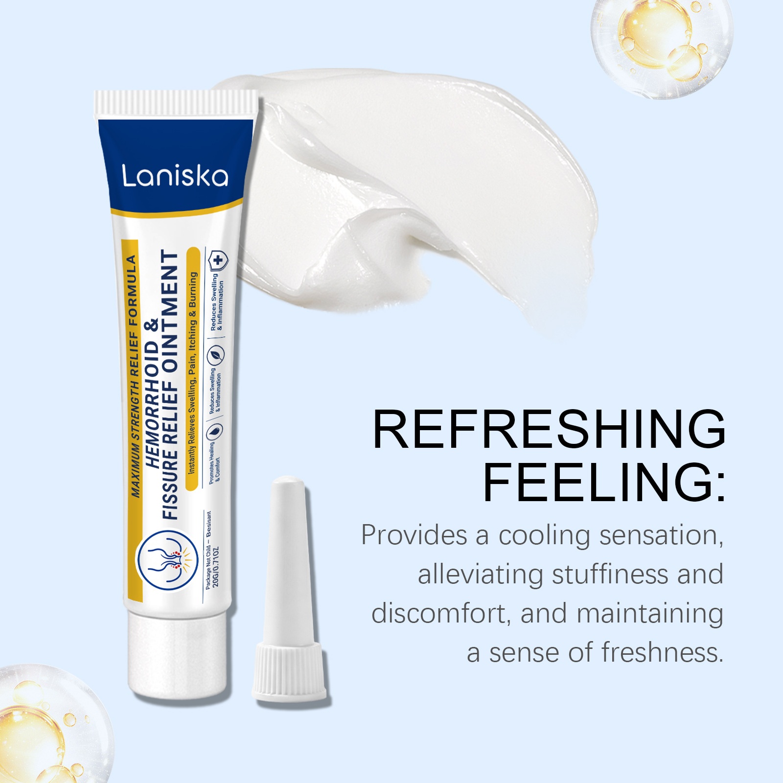 LANISKA Perianal Care Cream - Gentle care for the body's anal area, relieves discomfort, moisturizing and skin-friendly, apply externally