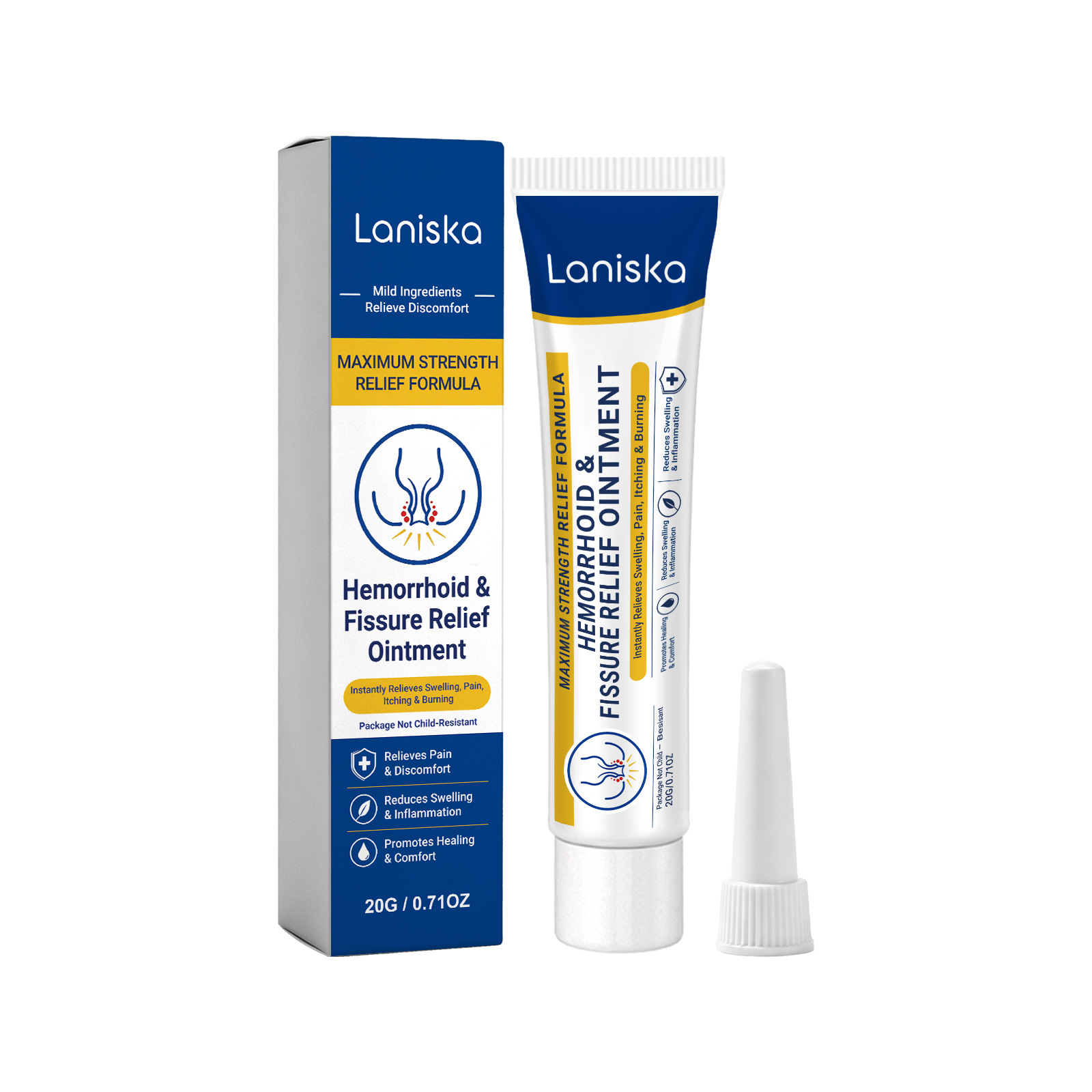 LANISKA Perianal Care Cream - Gentle care for the body's anal area, relieves discomfort, moisturizing and skin-friendly, apply externally
