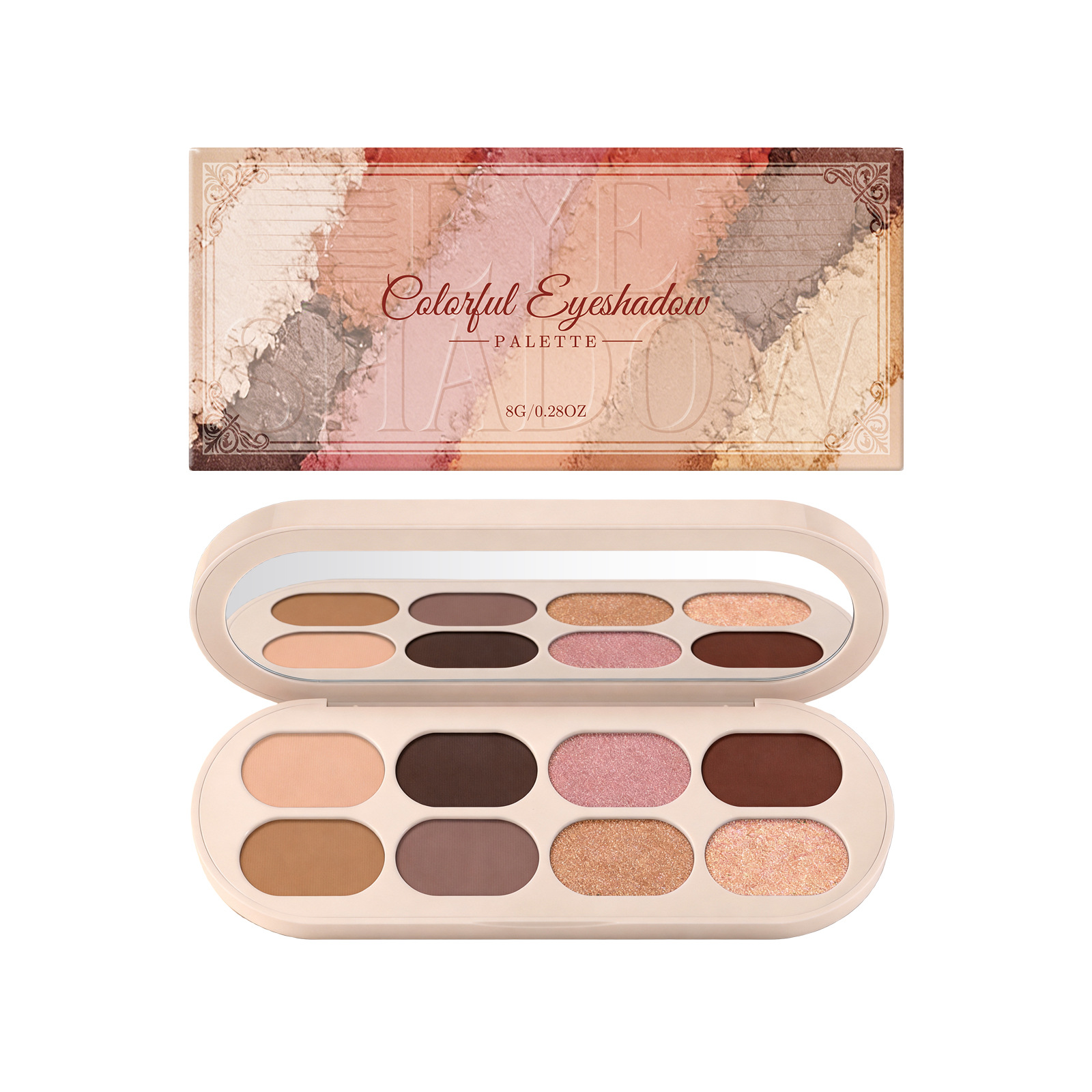 Colorful eyeshadow palette, lightweight and bright with good pigmentation, perfect for everyday use, compact and portable, suitable for commuting, with fine powder and rich colors