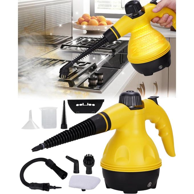 Steam Cleaner Handheld 1500W High Pressure Portable Steamer for Home Kitchen Bathroom Sofa Carpet Floor, Fast Heating, Chemical Free, Multi-Purpose with 10 Accessories, Pet Safe Upholstery Tool