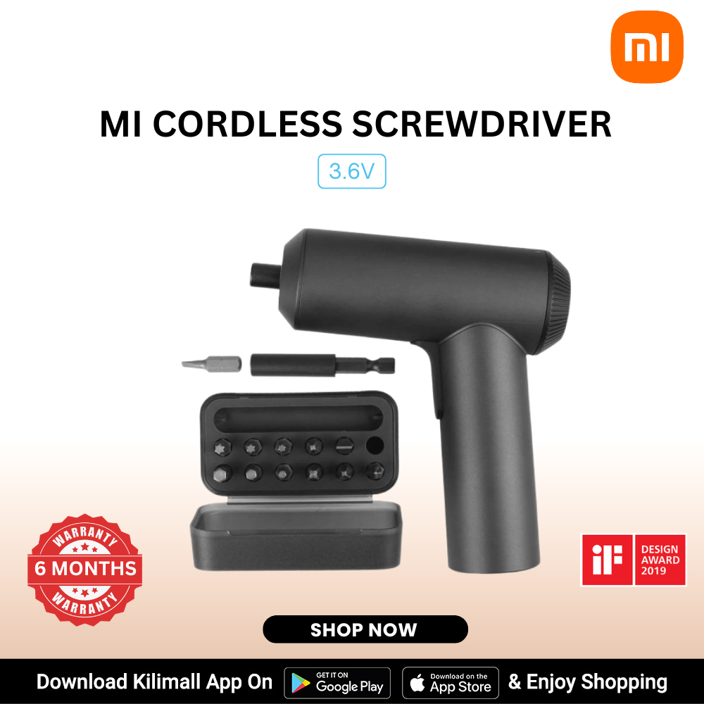 【Xiaomi Official】Xiaomi Mi Cordless Screwdriver 3.6V, 2000mAh Rechargable Battery. Patented One-piece body  USB-C charging port. High 5-N.m Cordless Portable Screwdriver with 12 pieces of S2 Steel