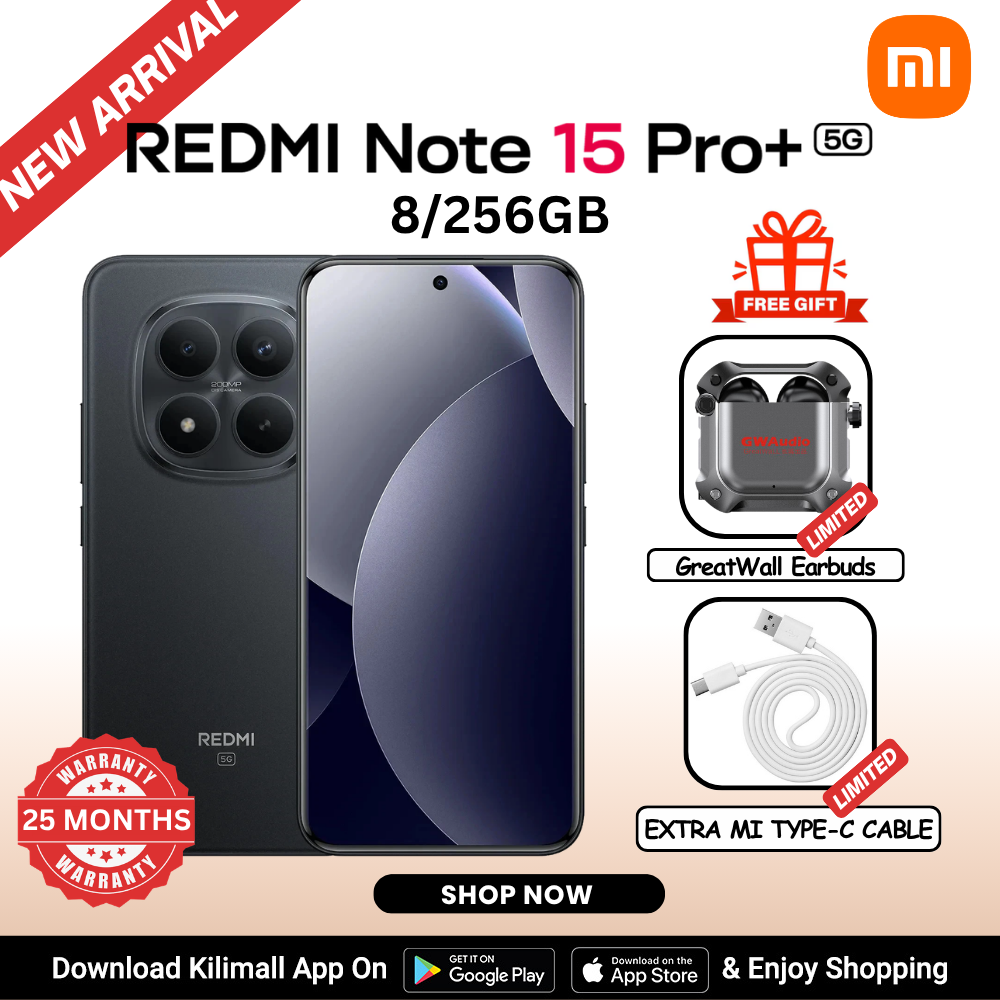 【Xiaomi Official】REDMI Note 15 Pro+ 5G Smartphone 6.83"  AMOLED Display  8GB+256GB / 12GB/512GB Dual SIM + eSIM (200MP + 8MP) Main Camera 32MP front camera 6500mAh battery100W In-screen fingerprint