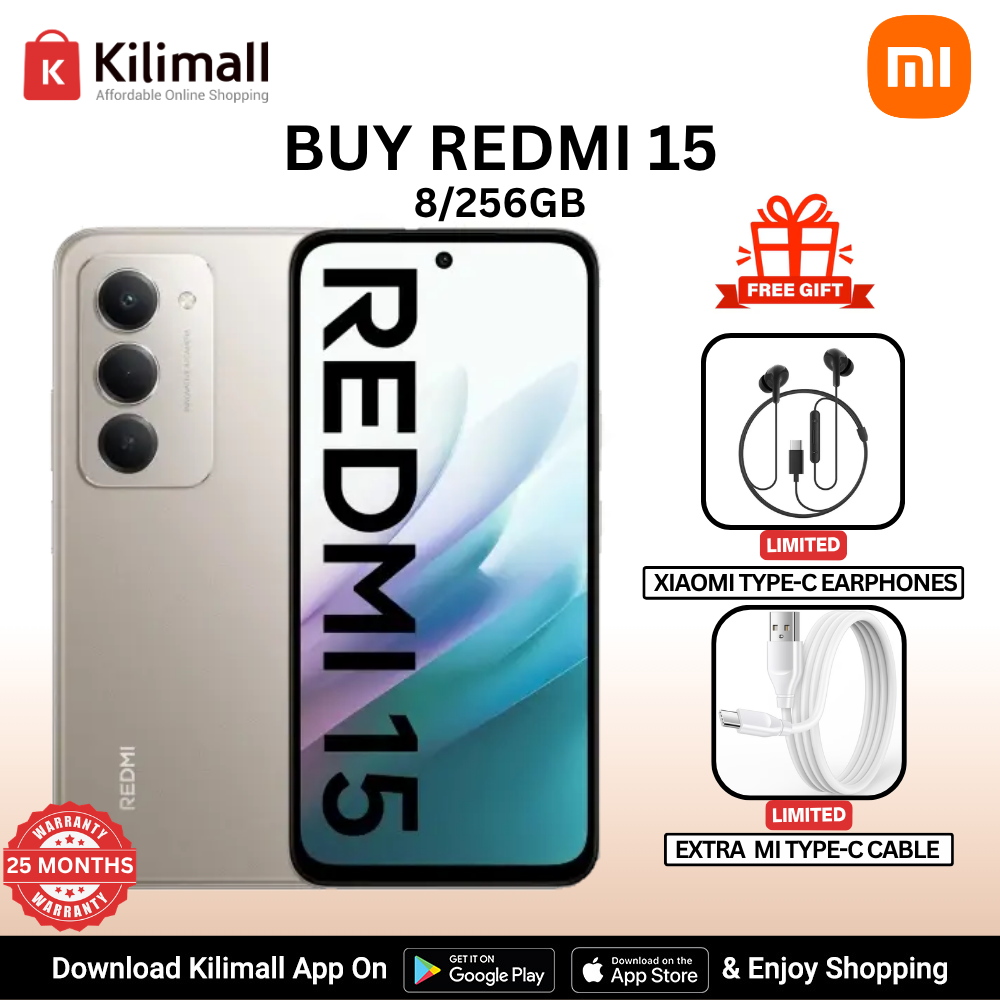 【Xiaomi Official】Redmi 15 Smartphone 6.9" HD+ Display, 8GB+256GB, 50MP AI Camera, 7000mAh Battery, Dual SIM, 4G Side fingerprint