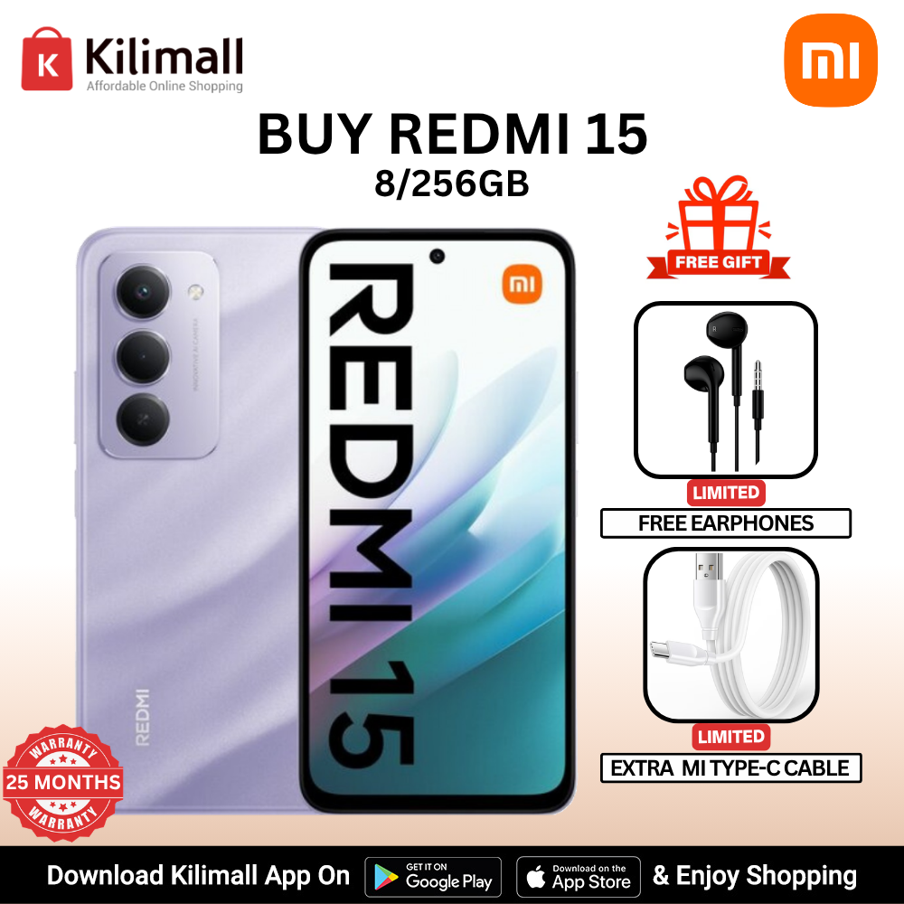 【Xiaomi Official】Redmi 15 Smartphone 6.9" HD+ Display, 8GB+256GB, 50MP AI Camera, 7000mAh Battery, Dual SIM, 4G Side fingerprint