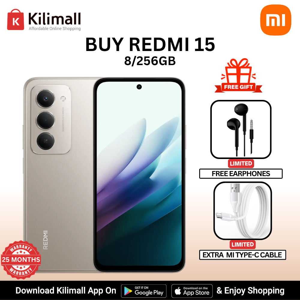【Xiaomi Official】Redmi 15 Smartphone 6.9" HD+ Display, 8GB+256GB, 50MP AI Camera, 7000mAh Battery, Dual SIM, 4G Side fingerprint