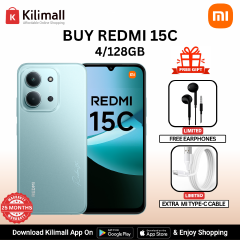 【Special Offer】Redmi 15C Smartphone Display 6.9” 120Hz - 4GB Ram + 128GB Rom Dual SIM, 4G , 6000mAh Battery ,50MP AI dual camera ,33W fast charging ,IP64 ,MediaTek Helio G81-Ultr