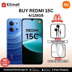 【Special Offer】Redmi 15C Smartphone Display 6.9” 120Hz - 4GB Ram + 128GB Rom Dual SIM, 4G , 6000mAh Battery ,50MP AI dual camera ,33W fast charging ,IP64 ,MediaTek Helio G81-Ultr