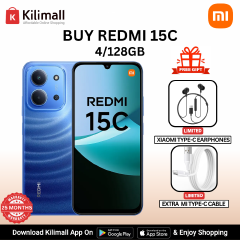 【Special Offer】Redmi 15C Smartphone Display 6.9” 120Hz - 4GB Ram + 128GB Rom Dual SIM, 4G , 6000mAh Battery ,50MP AI dual camera ,33W fast charging ,IP64 ,MediaTek Helio G81-Ultr