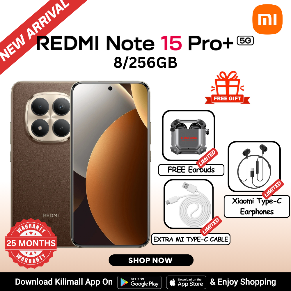 【Xiaomi Official】REDMI Note 15 Pro+ 5G Smartphone 6.83"  AMOLED Display  8GB+256GB / 12GB/512GB Dual SIM + eSIM (200MP + 8MP) Main Camera 32MP front camera 6500mAh battery100W In-screen fingerprint
