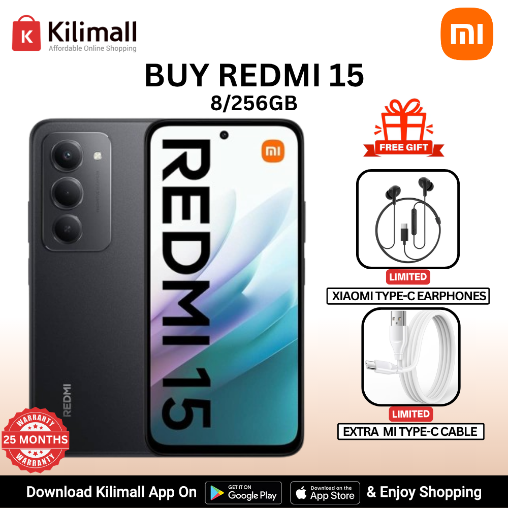 【Xiaomi Official】Redmi 15 Smartphone 6.9" HD+ Display, 8GB+256GB, 50MP AI Camera, 7000mAh Battery, Dual SIM, 4G Side fingerprint