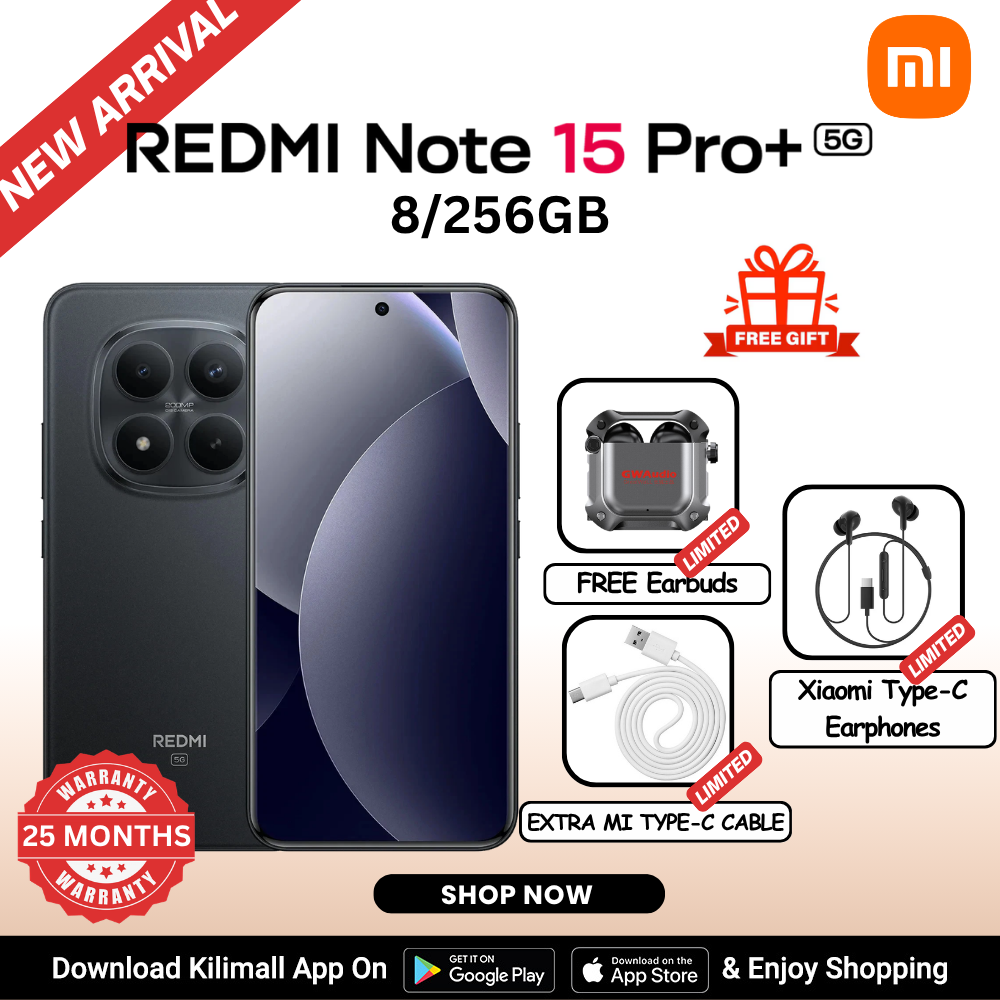 【Xiaomi Official】REDMI Note 15 Pro+ 5G Smartphone 6.83"  AMOLED Display  8GB+256GB / 12GB/512GB Dual SIM + eSIM (200MP + 8MP) Main Camera 32MP front camera 6500mAh battery100W In-screen fingerprint