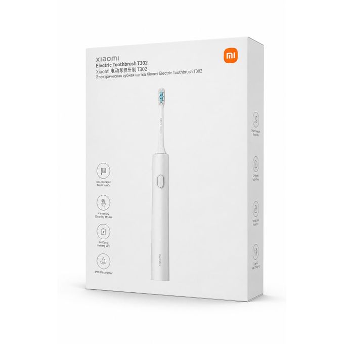 【Xiaomi Official】Xiaomi Electric Toothbrush T302 - Sonic Rechargeable Toothbrush 4 Brush Heads 4 Modes 150-Day Battery Wireless Charging IPX8 Waterproof