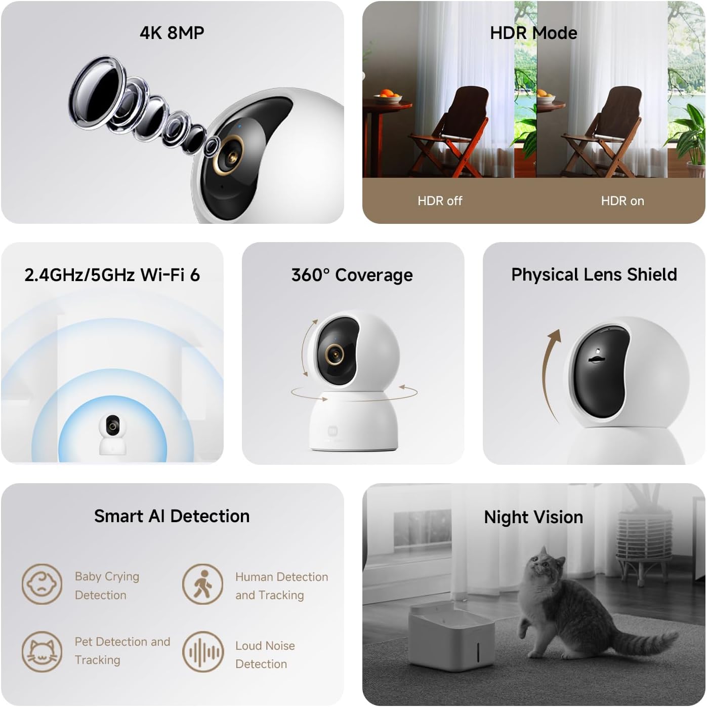 【Special Offer】Xiaomi Smart Camera C701 -  4K WiFi Indoor Security Camera 8MP AI Human Detection 360° Pan Tilt Color Night Vision Two-Way Audio Smart Home CCTV