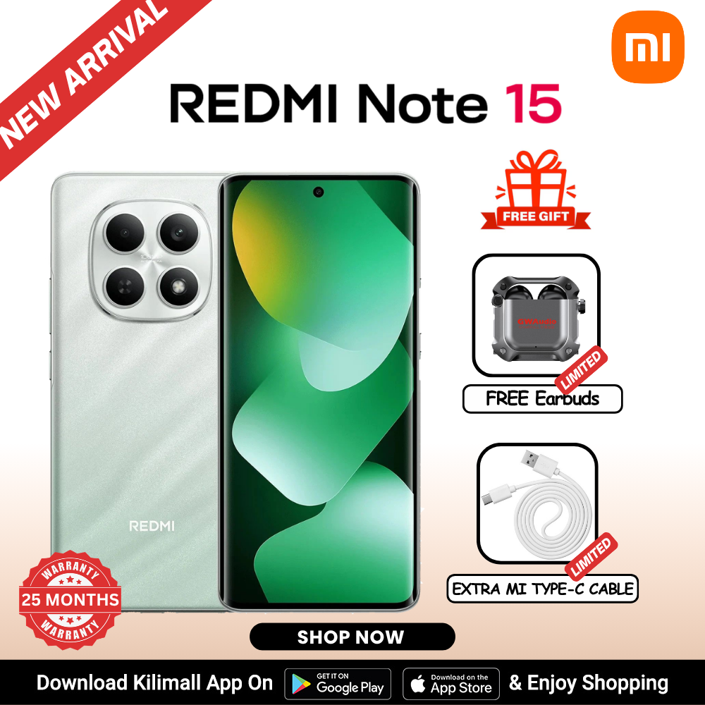 【Xiaomi Official】REDMI Note 15 Smartphone 6.77" AMOLED Display 6GB +128GB / 8GB + 256GB Dual SIM 108MP main camera 20MP front camera 6000mAh battery 33W In-screen fingerprint 120Hz