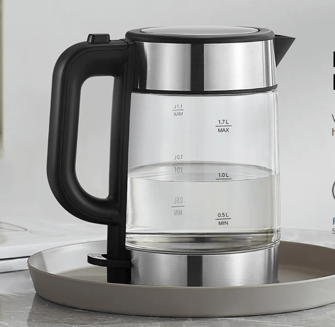 【Xiaomi Official】Xiaomi Electric Glass Kettle - 1.7L high capacity Electric Glass Kettle,LED display ,2200W high power output ,  Water Heater